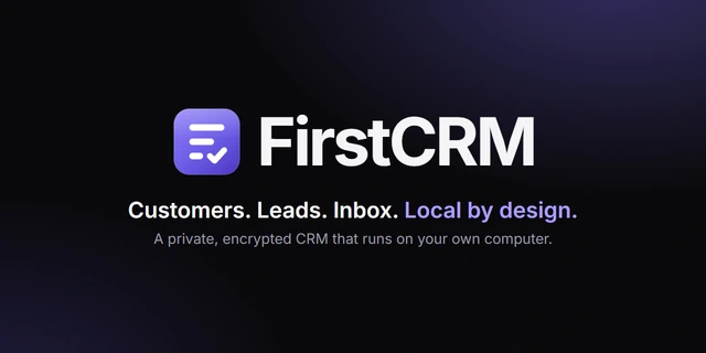 FirstCRM, local-only customer and lead management software